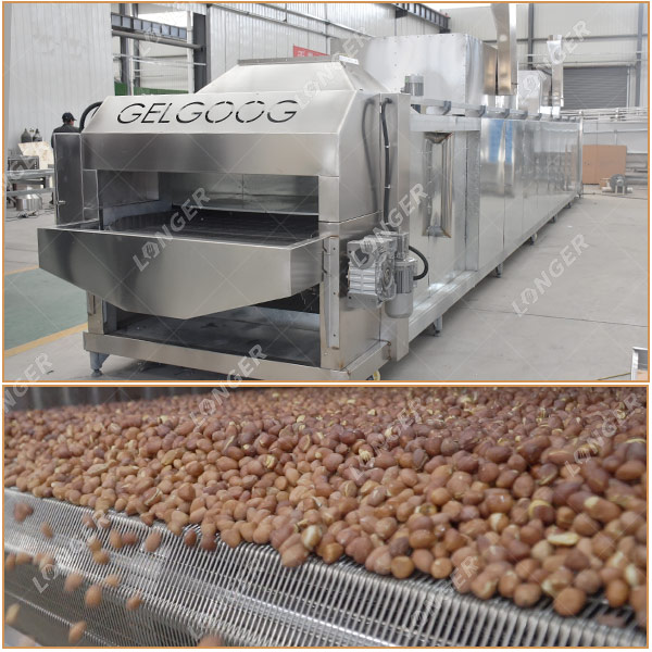 Gas Peanut Roasting Machine 1000 kg/h